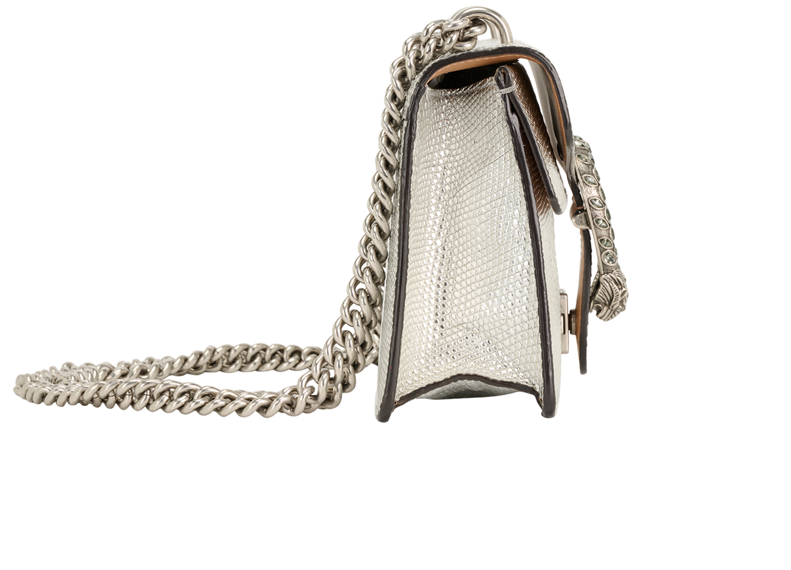 Dionysus, &pound;1,500, Handbags, Silver, Lizard, Side view